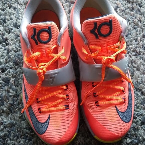Nike Other - Men's Nike Neon Orange and Grey KD VII Size 10.5